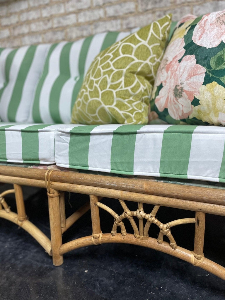 Sofa Bench Twisted Joinery Striped Rattan Sofa Sunroom Decor