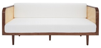 Sofa Cane Side Panels Bench Seat Walnut Wood Sofa