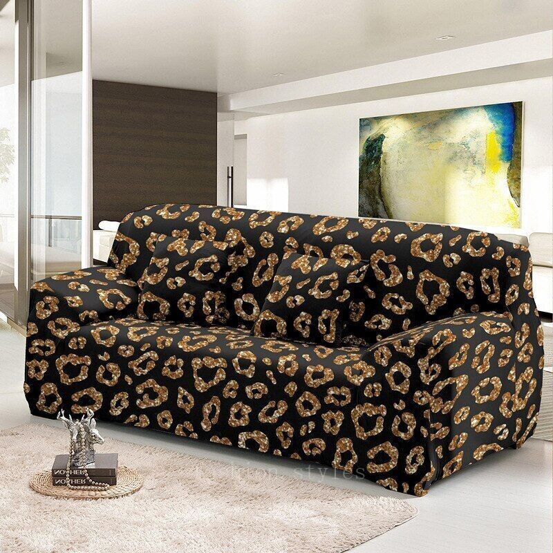 Sofa Cover with Metallic Spots and Elastic Couch Slipcover