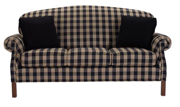 Sofa featuring Buffalo Check Pattern and Arched Back