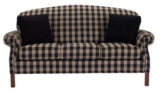 Sofa featuring Buffalo Check Pattern and Arched Back