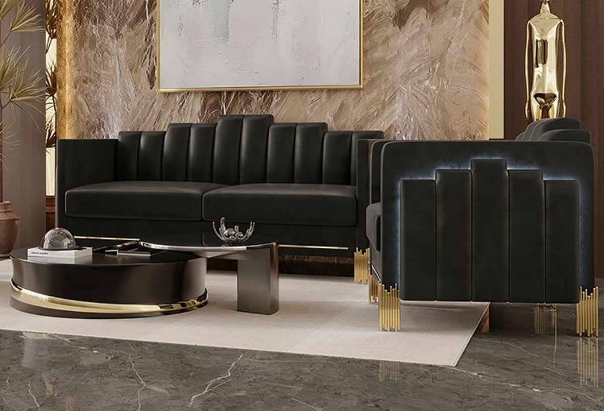 Black And Gold Sofa