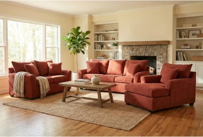 Sofa Set: Oversized Chaise with Track Arm Styling