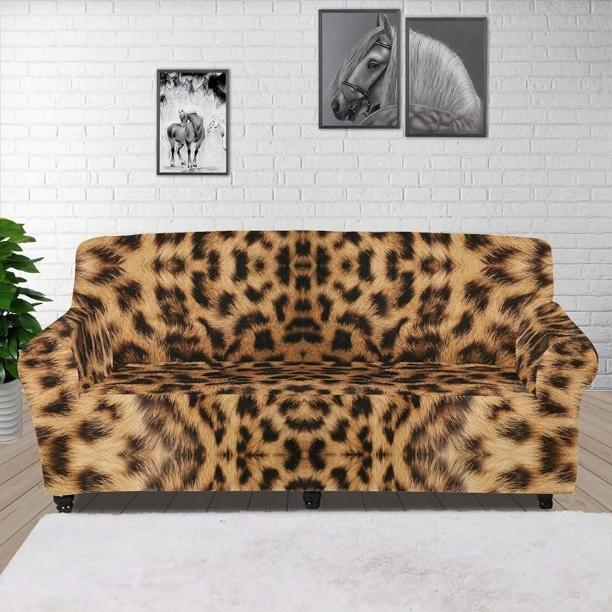 Sofa Slipcover: Animal Pattern Stretch Fabric Sofa Protector