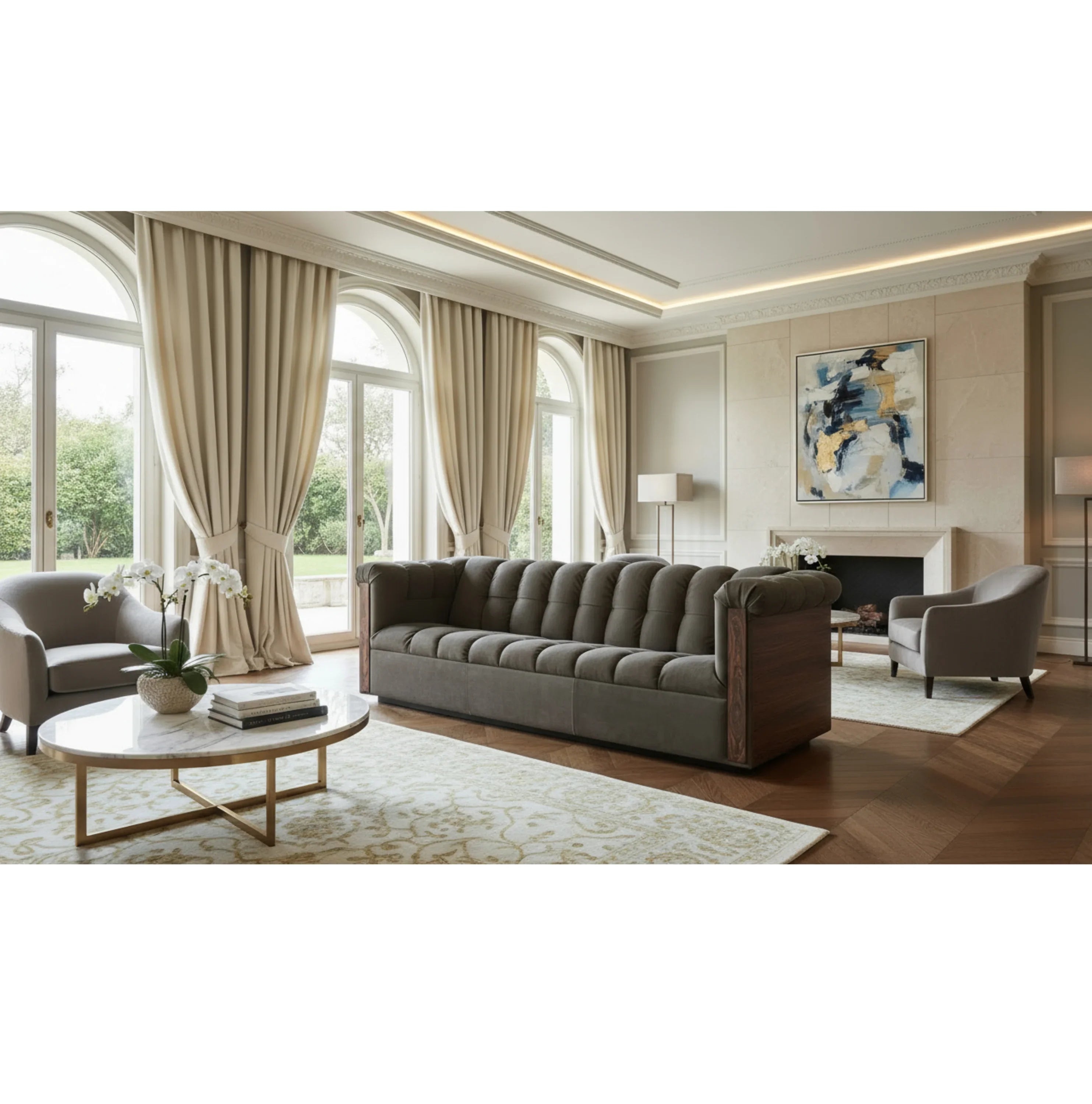 Sofa with Channel Tufting for a Channel Tufted Leather Sofa