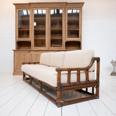 Sofa with Segmented Joints and 1960s Tropical Lounge Style