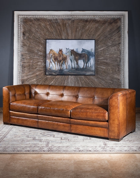 Sofa with Three Cushion Design in Modern Ranch Living Room