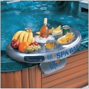 Spa Caddy: Weighted Pool Caddy Inflatable Frame Silver