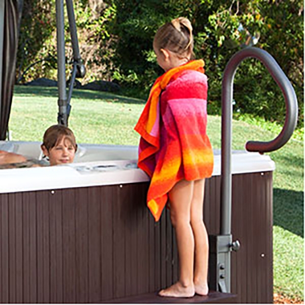 Spa Handrail With Side Mount Bracket and Charcoal Grey Grip