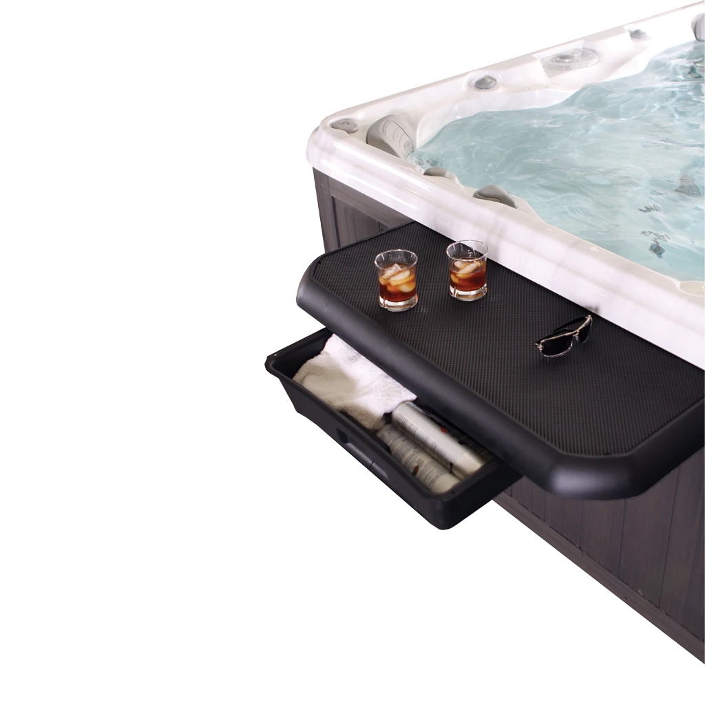 Spa Side Caddy: Integrated Drawer Bar Slip Resistant