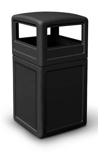 Square Waste Container Dome Lid Side Entry Trash Receptacle