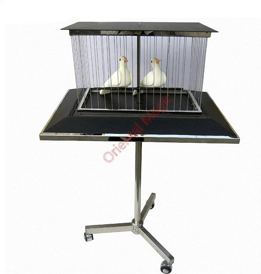 Stage Prop with Dual Bird Figurines for Vanishing Dove Cage Prop