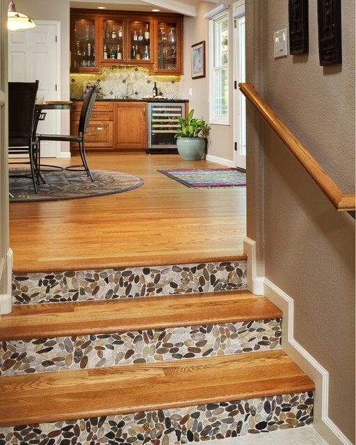 Staircase With Pebble Risers: Rustic Stone Staircase