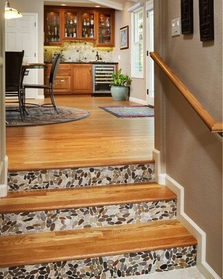 Staircase With Pebble Risers: Rustic Stone Staircase
