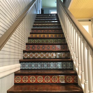 Staircase With Talavera Tile Risers: Talavera Tile Stair Risers