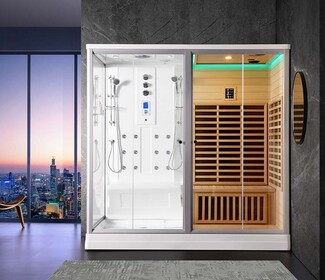 Steam Sauna Combo Dual Compartment Design Infrared Sauna Unit