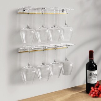 Stemware Rack Clear Acrylic Gold Accent Wine Glass Rack