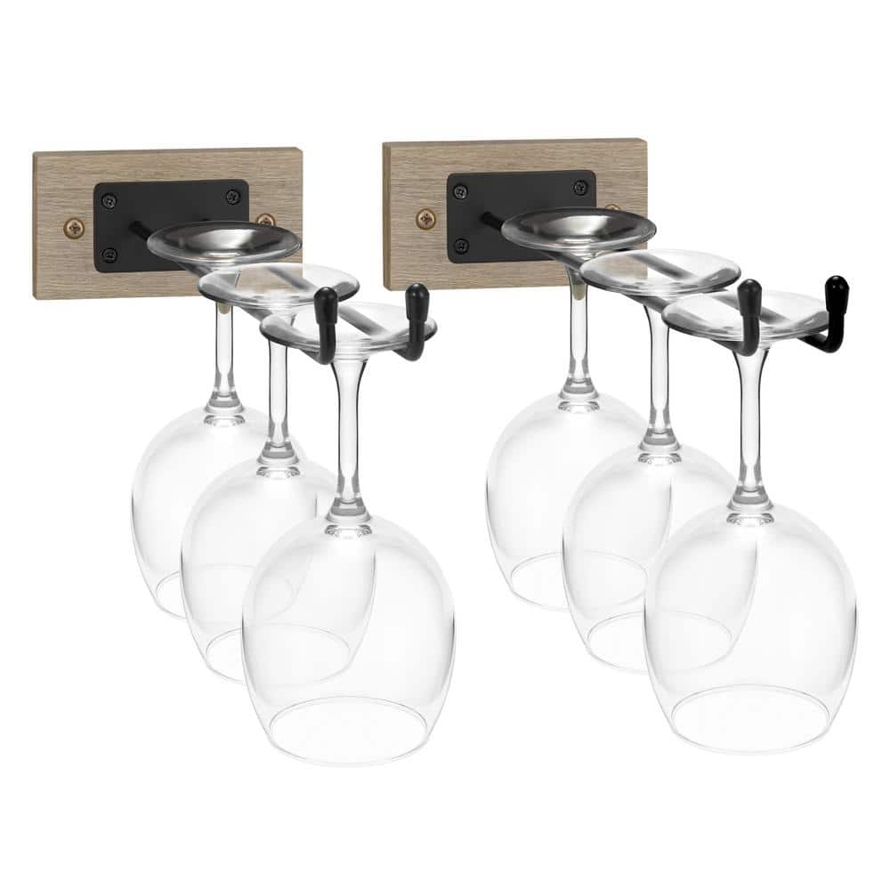 Stemware Rack Weathered Gray Base Weathered Gray Stemware Rack