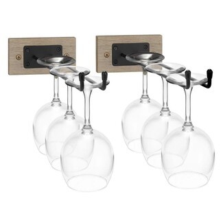 Stemware Rack Weathered Gray Base Weathered Gray Stemware Rack