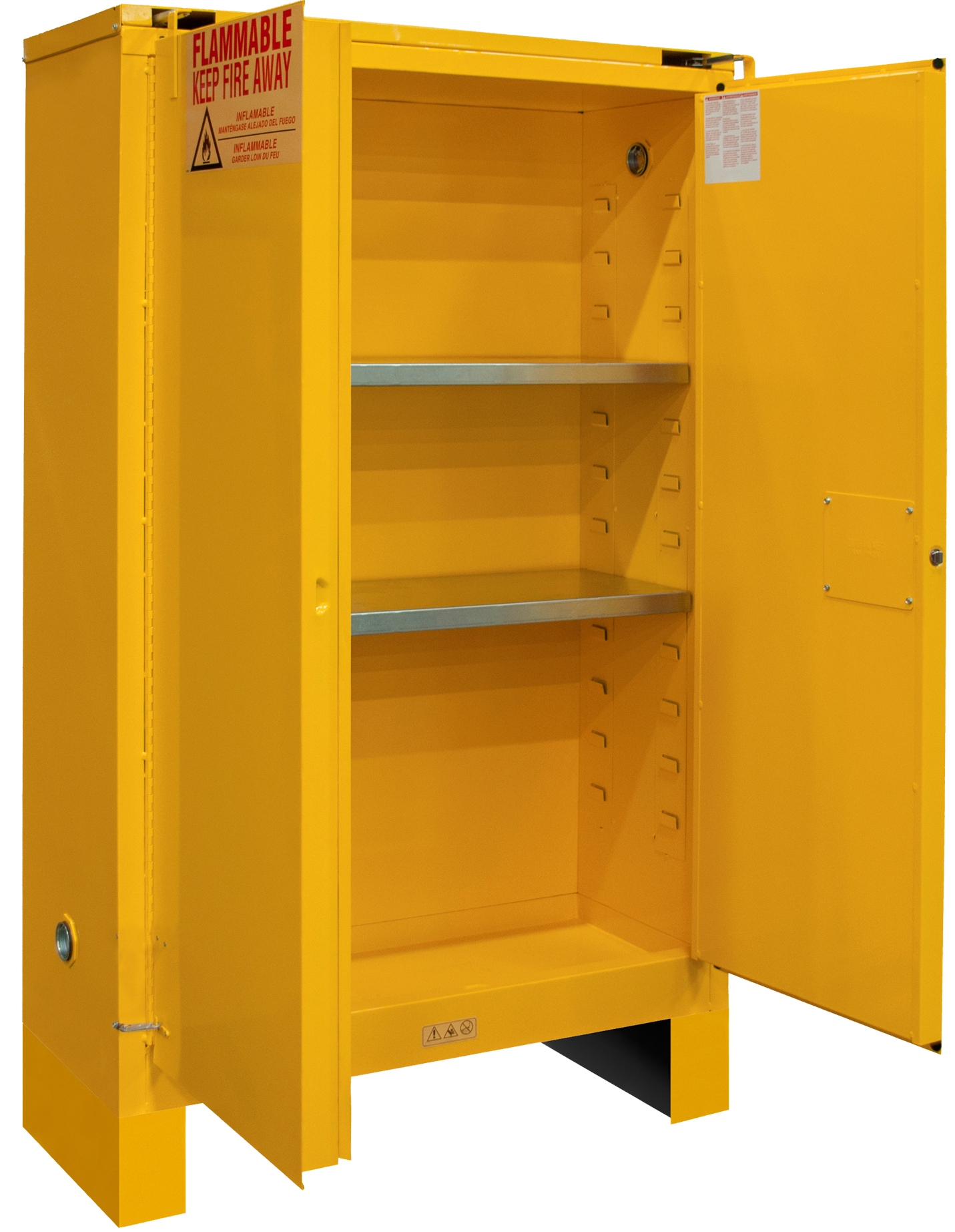 Storage Cabinet with Integrated Legs: industrial chemical storage