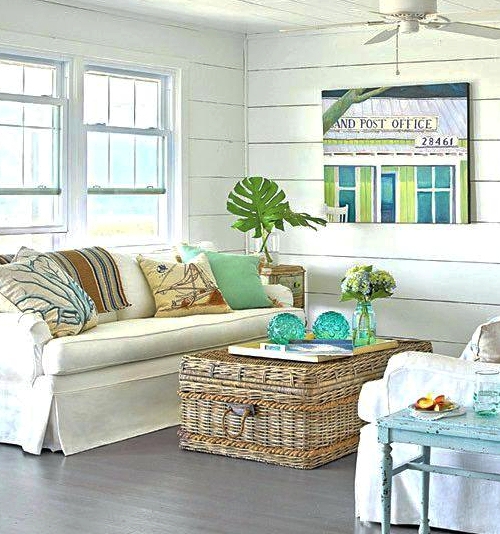 Storage Trunk Woven Rattan Texture Coastal Decor