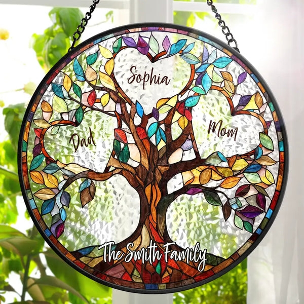 Suncatcher Heart Shaped Clusters Custom Name