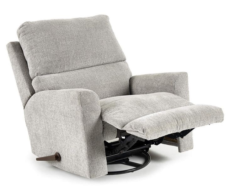 Swivel Recliner: Manual Lever Heathered Grey Lounge