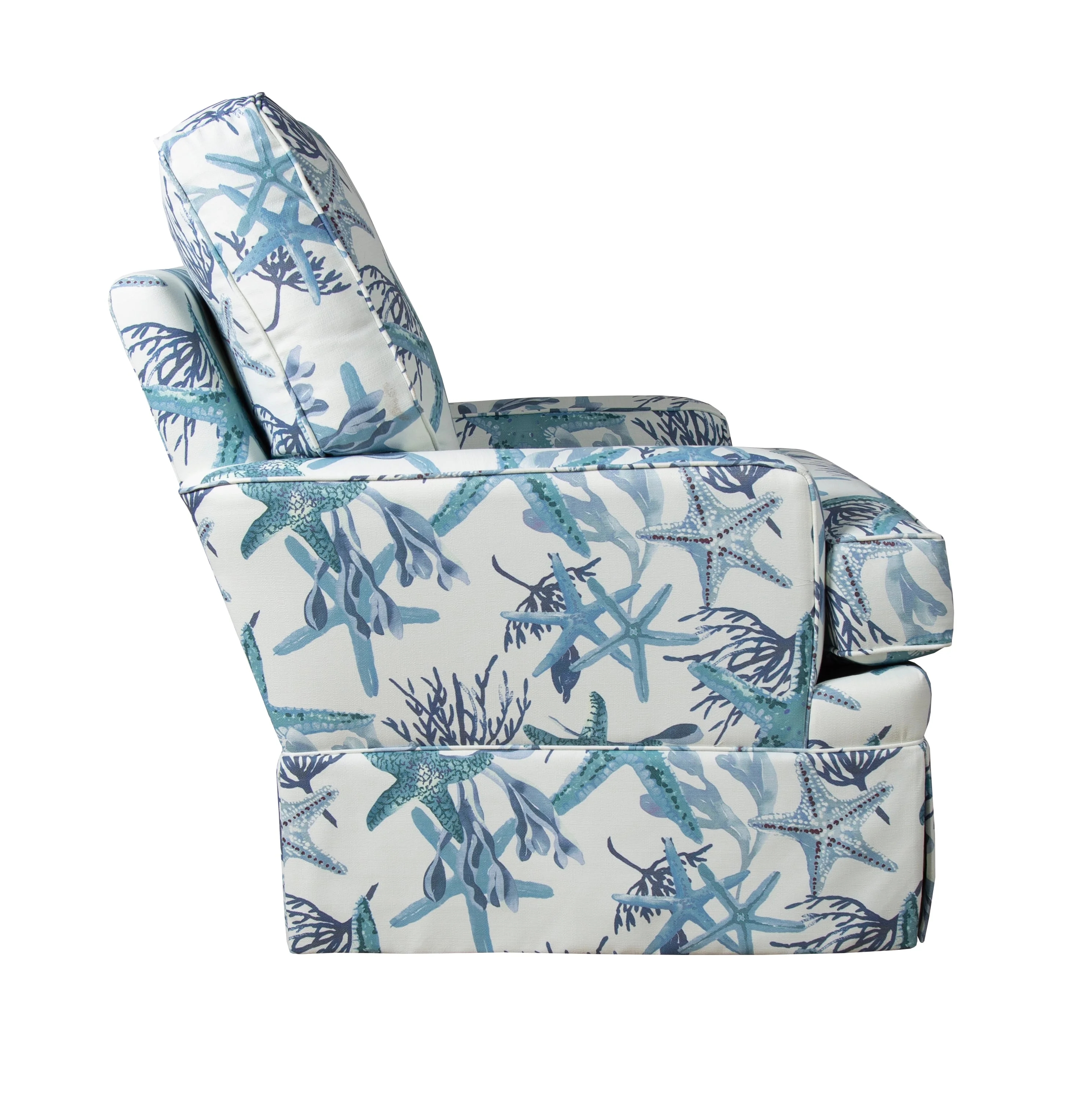 Swivel Recliner Starfish Print Skirted Starfish Swivel Chair