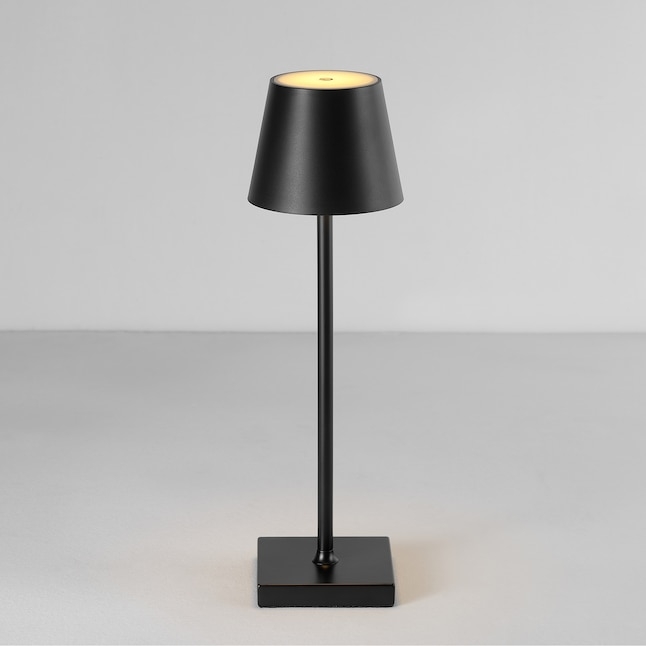 Table Lamp in Matte Black Finish with Tapered Shade