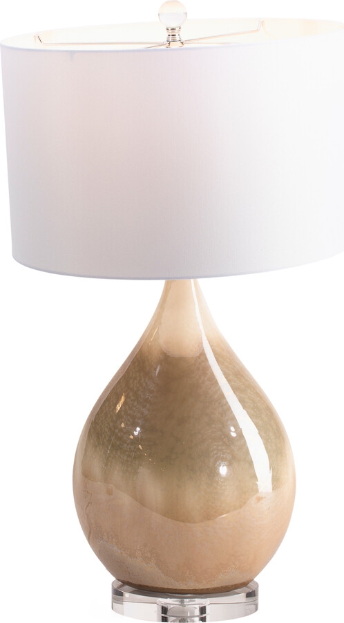 Table Lamp Ombre Glaze Ceramic Crystal Stand Base Deco