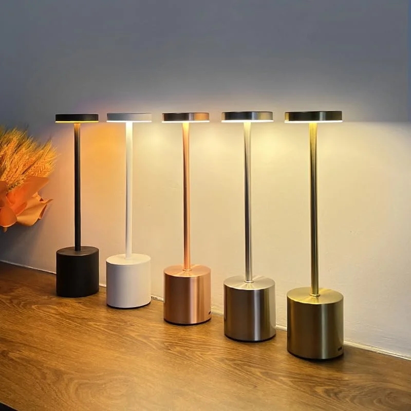 Table Lamp with Slim Silhouette and Portable LED Glow
