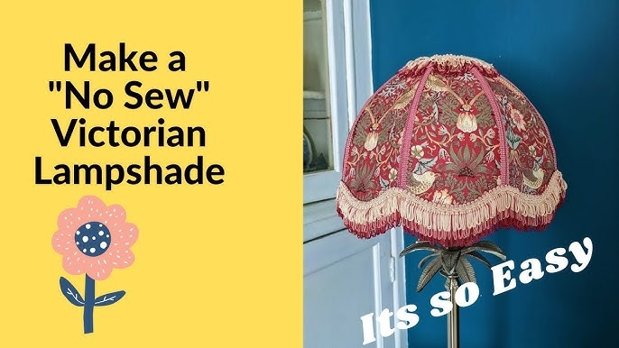 Table Lampshade Bullion Fringe with Bird Motif Scalloped Edge