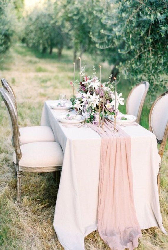 Table Runner Airy Translucency Gauze French Country Event Styling