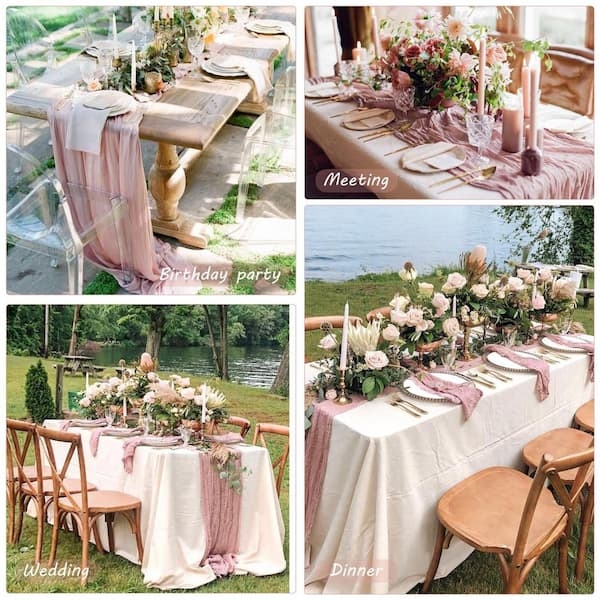 Table Runner Dusty Rose Versatile Event Decor Outdoor Event Styling