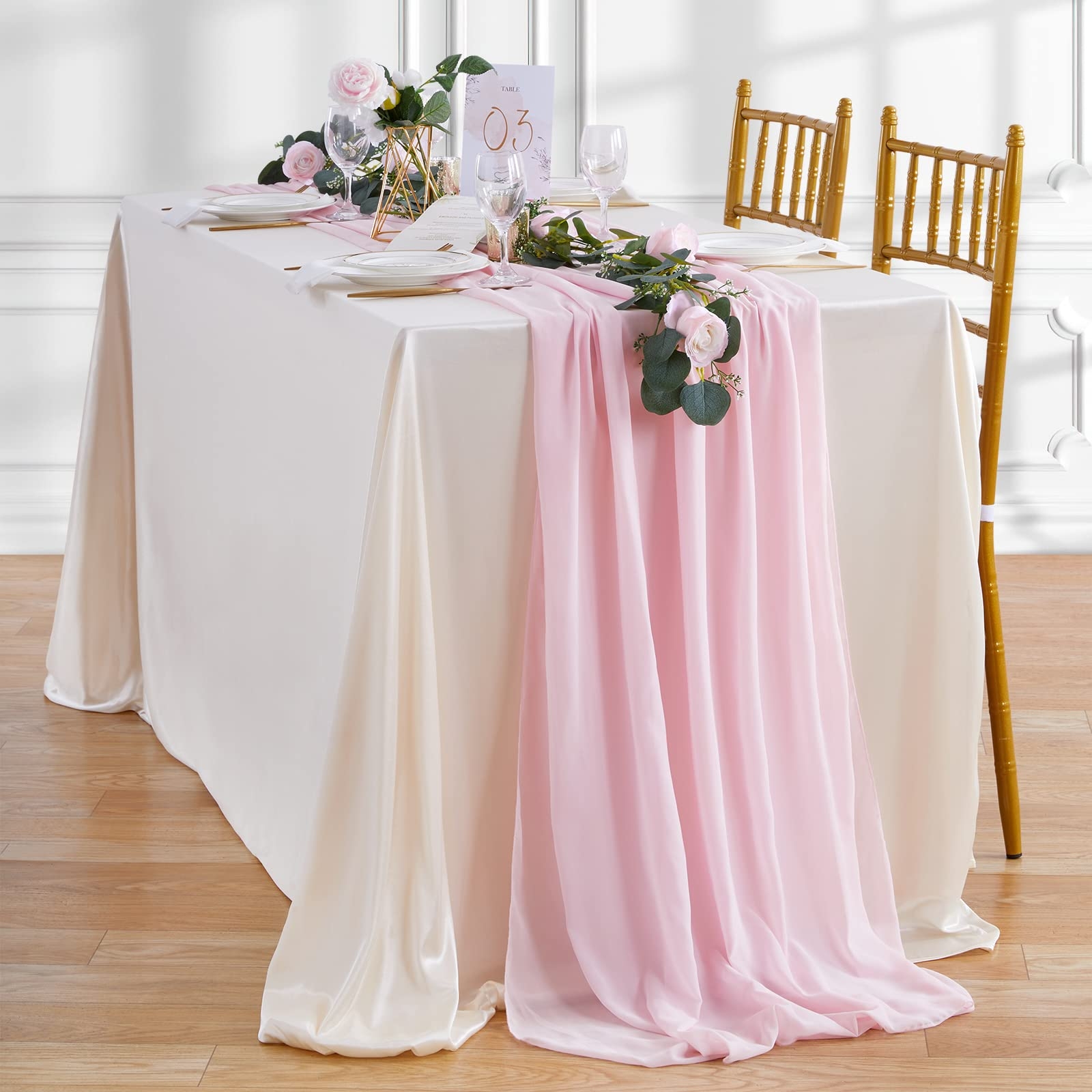 Table Runner Floor Length Drape Chiffon Centerpiece Styling