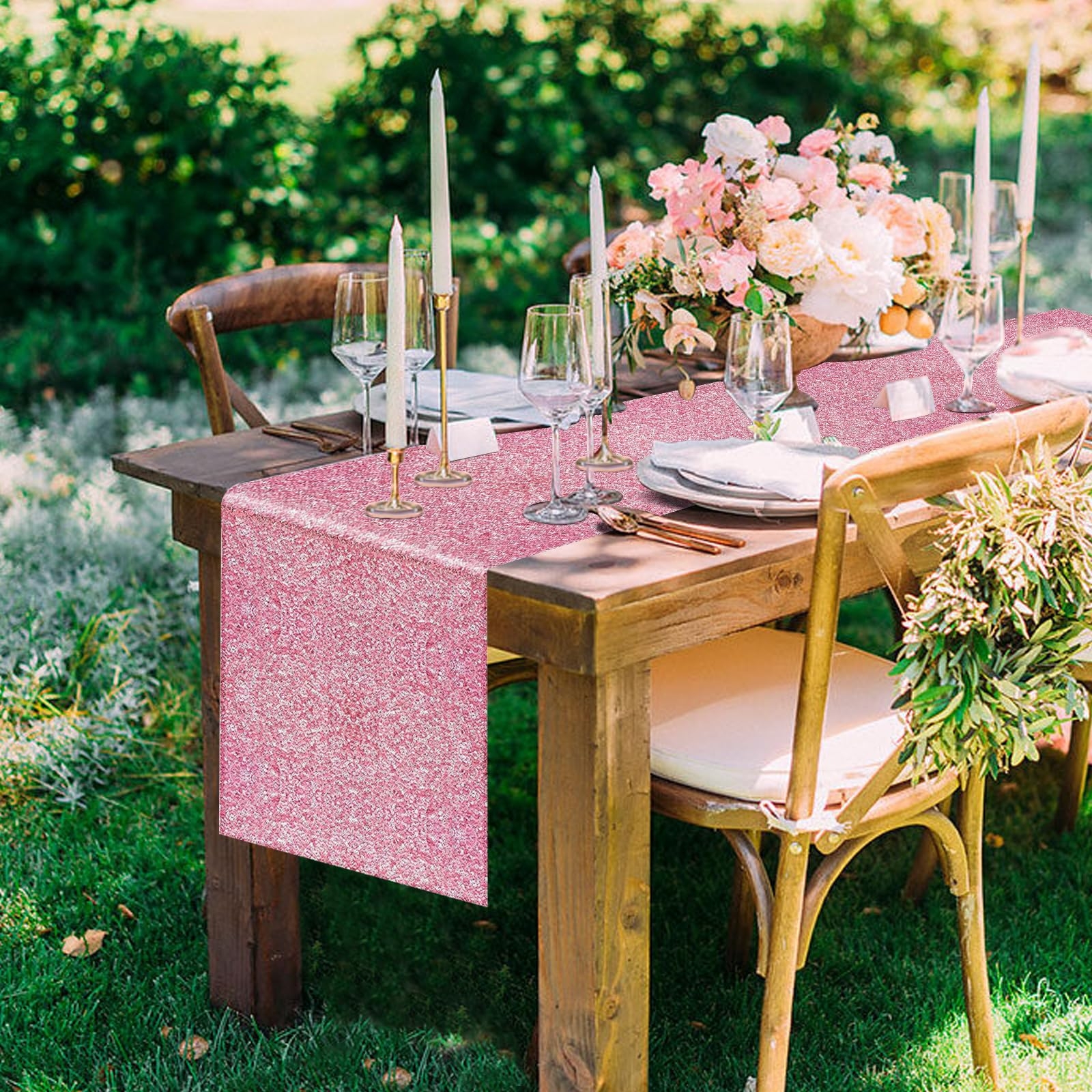 Table Runner Rose Sequin Shimmering Glamour Glitter Party Decorations