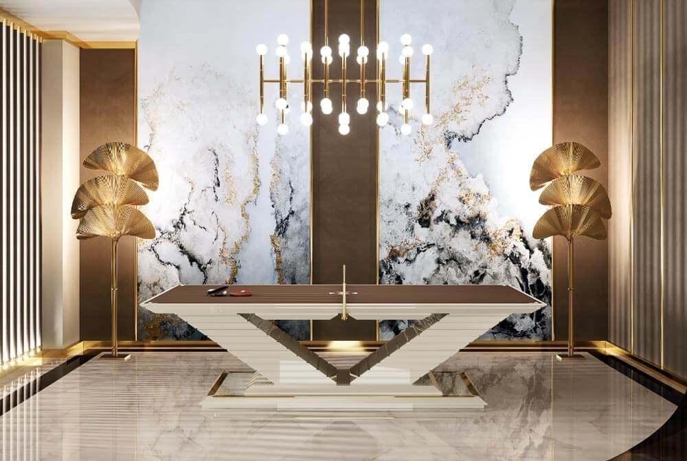 Table Tennis Table Sculptural V Base Luxury Ping Pong Table