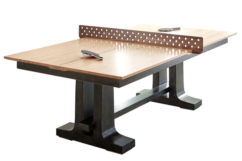 Table Tennis Table Trestle Pedestal Base Modern Game Room Centerpiece