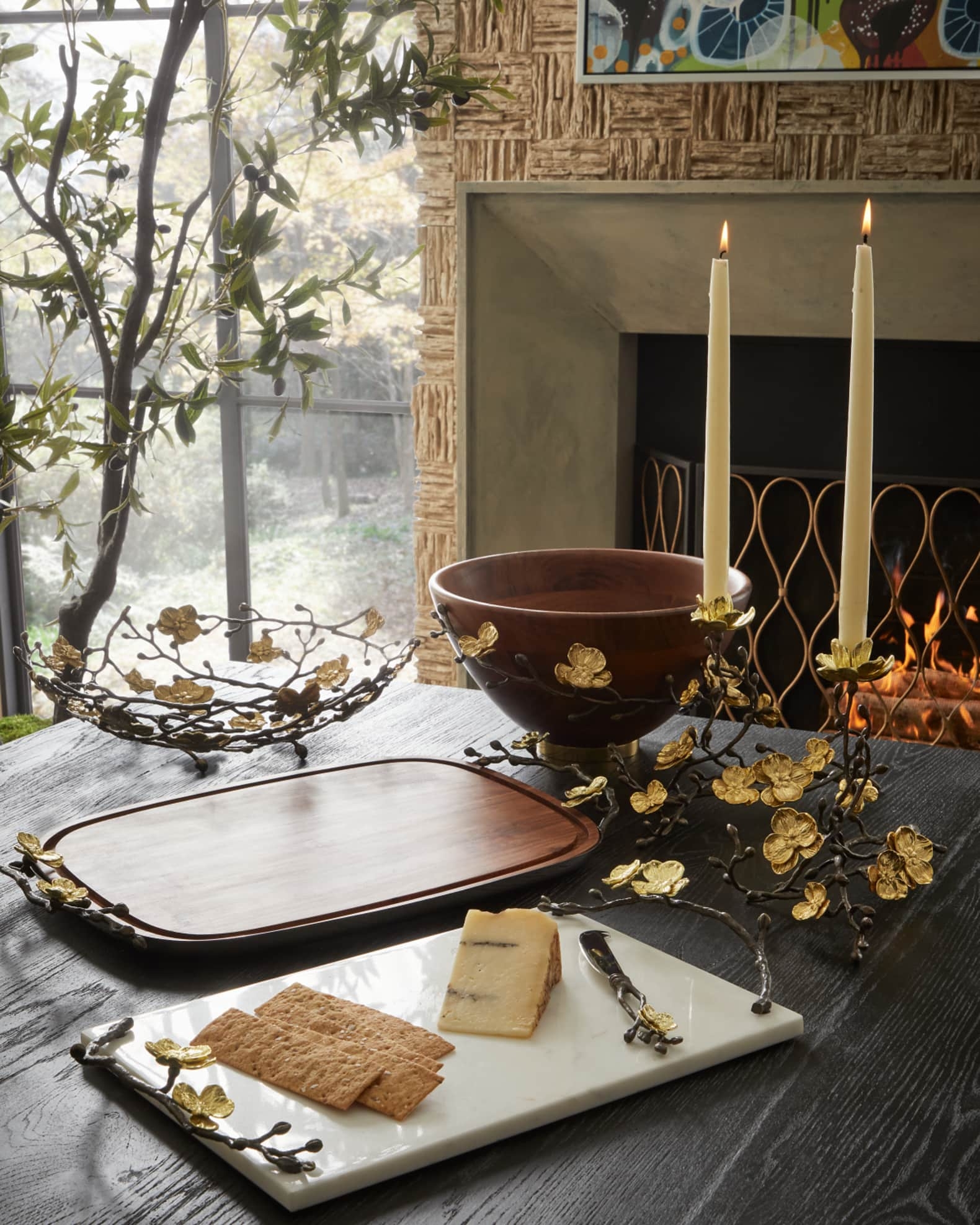 Tabletop Collection with Orchid Accents Organic Serving Tray