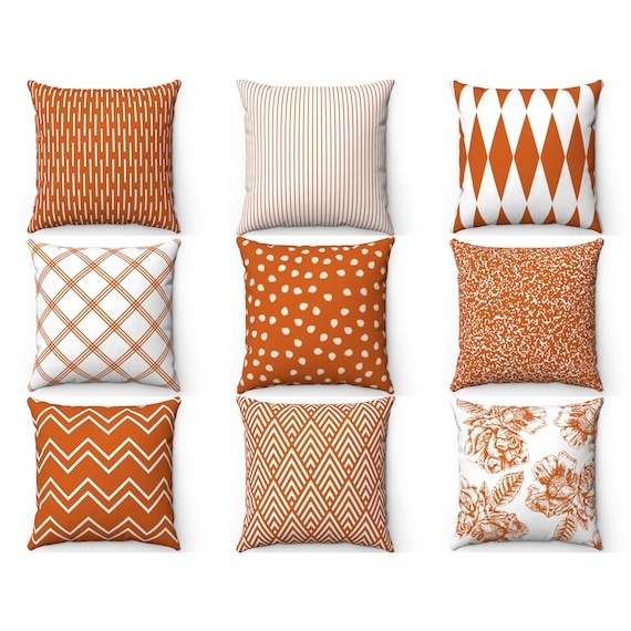 Throw Pillow Cover Varied Geometric Scales Terracotta Covers
