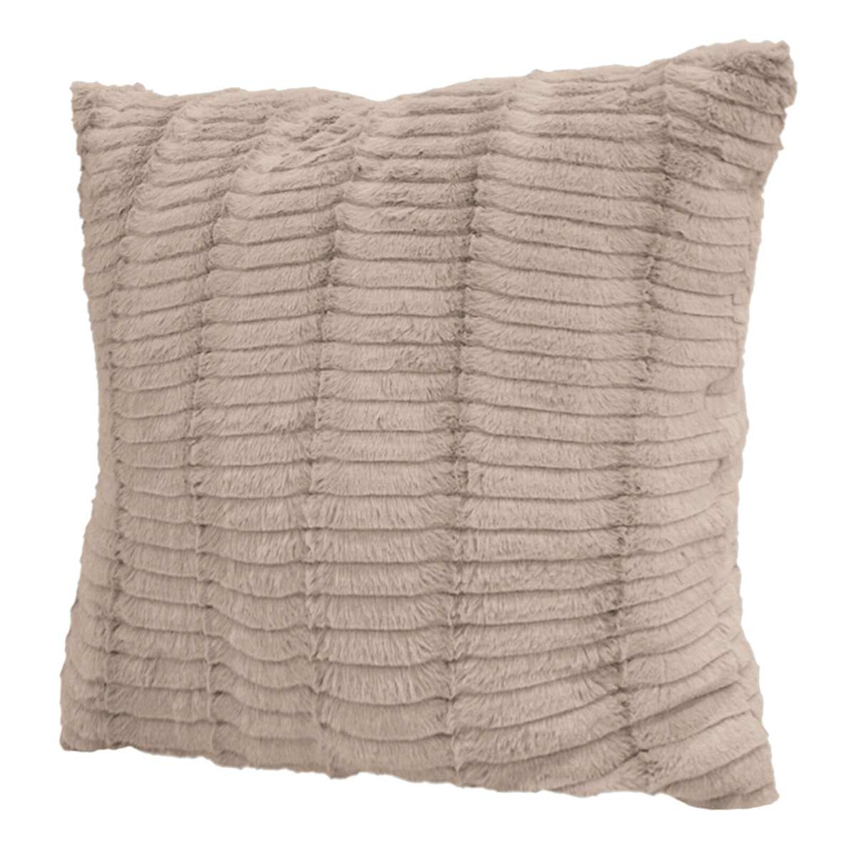 Throw Pillow: Lash Texture Horizontal Channels Greige
