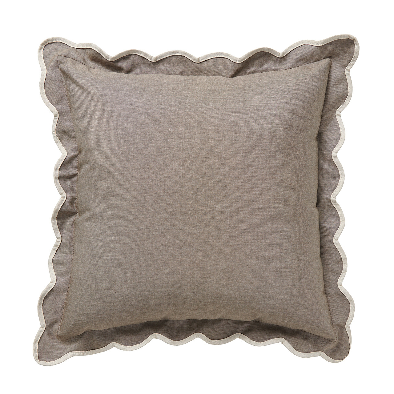 Throw Pillow: Scalloped Flange Contrast Natural Cream