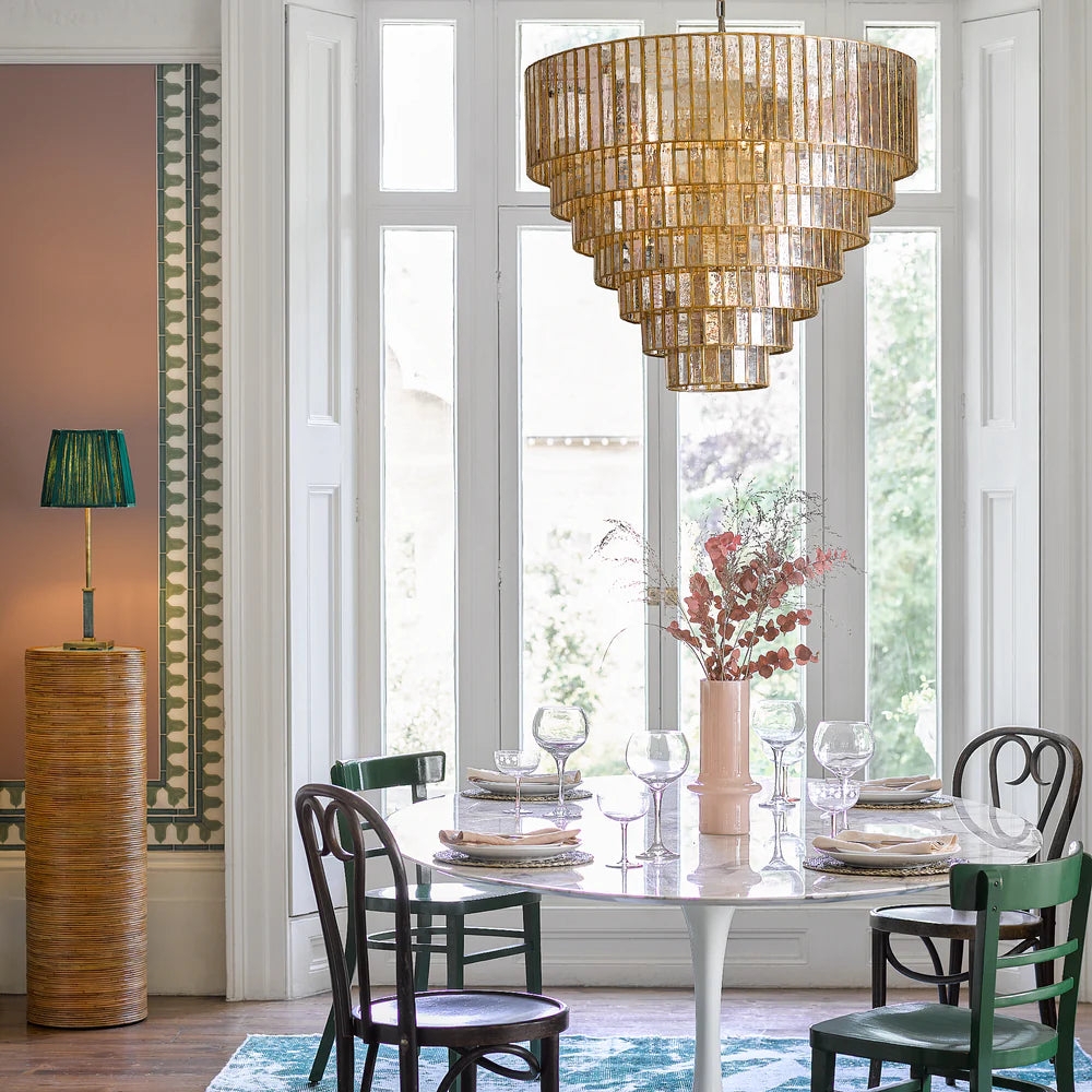 Tiered Chandelier Seven Conical Layers Glass Strips
