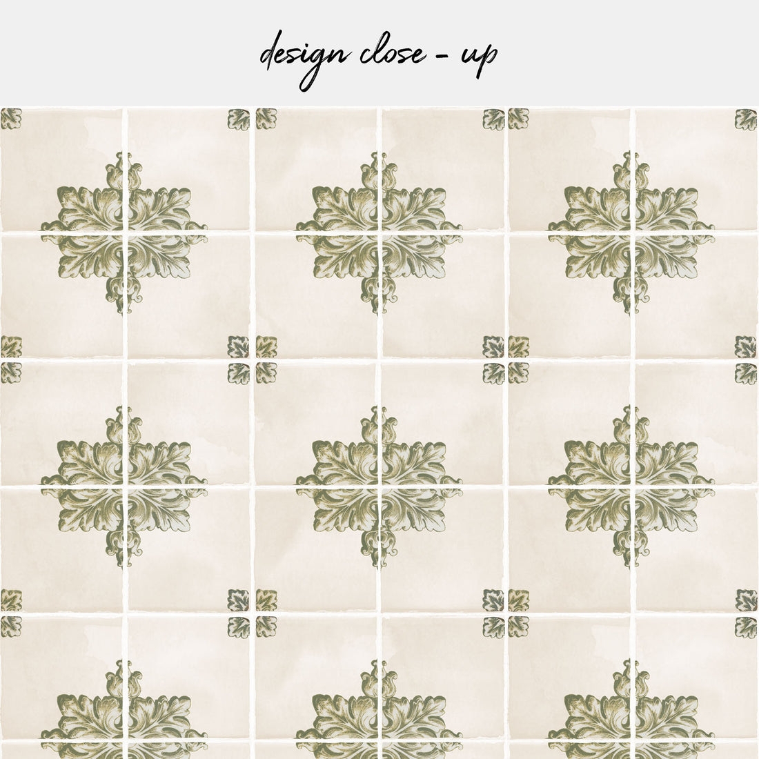Tile Print Backsplash Olive Botanical and Rustic Mediterranean Kitchen Decor