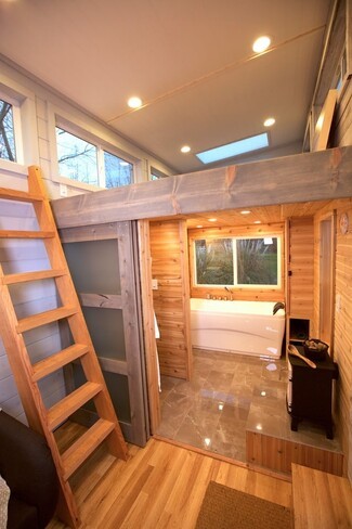 Tiny House Bathroom: Nesting Doors Tiny House Bathroom Sauna