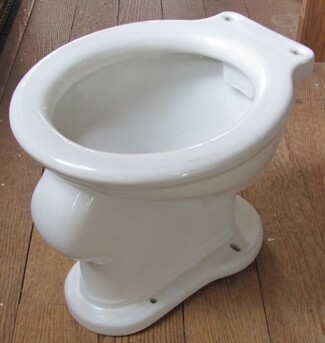Toilet Bowl with Flared Base and White High Tank Compatible Design
