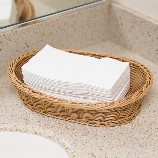 Towel Basket with Oval Woven Design for Woven Paper Towel Tray