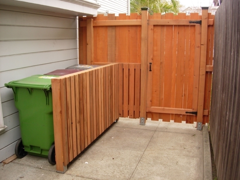 Trash Bin Enclosure L-Shaped Screen Cedar Trash Bin Screen
