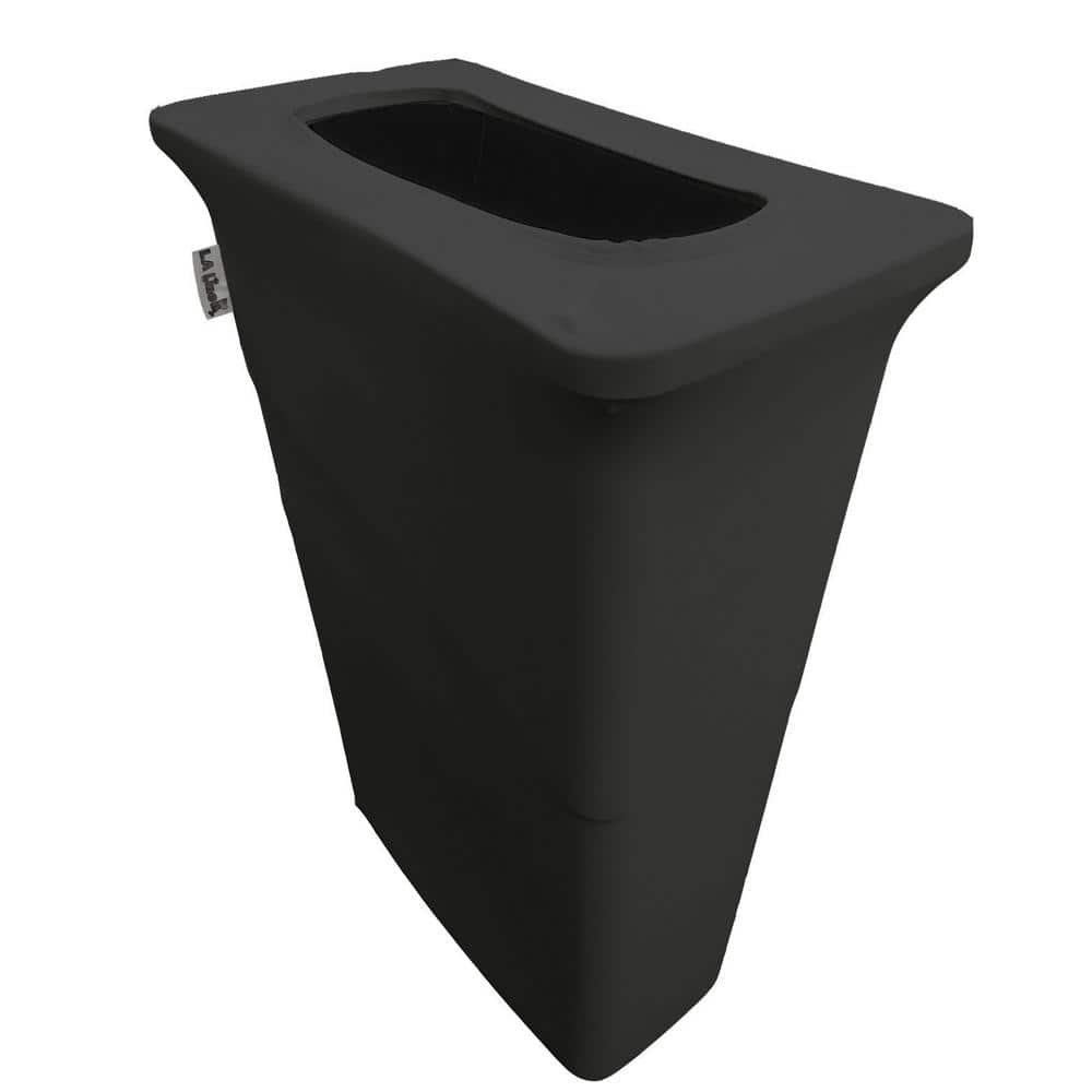 Trash Can Cover Black Stretch Fabric Slim Trash Can Sleeve