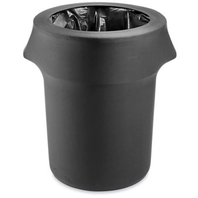 Trash Can Cover Fitted Design Matte Black Stretch Fabric